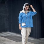 .شومیز راه راه آبی